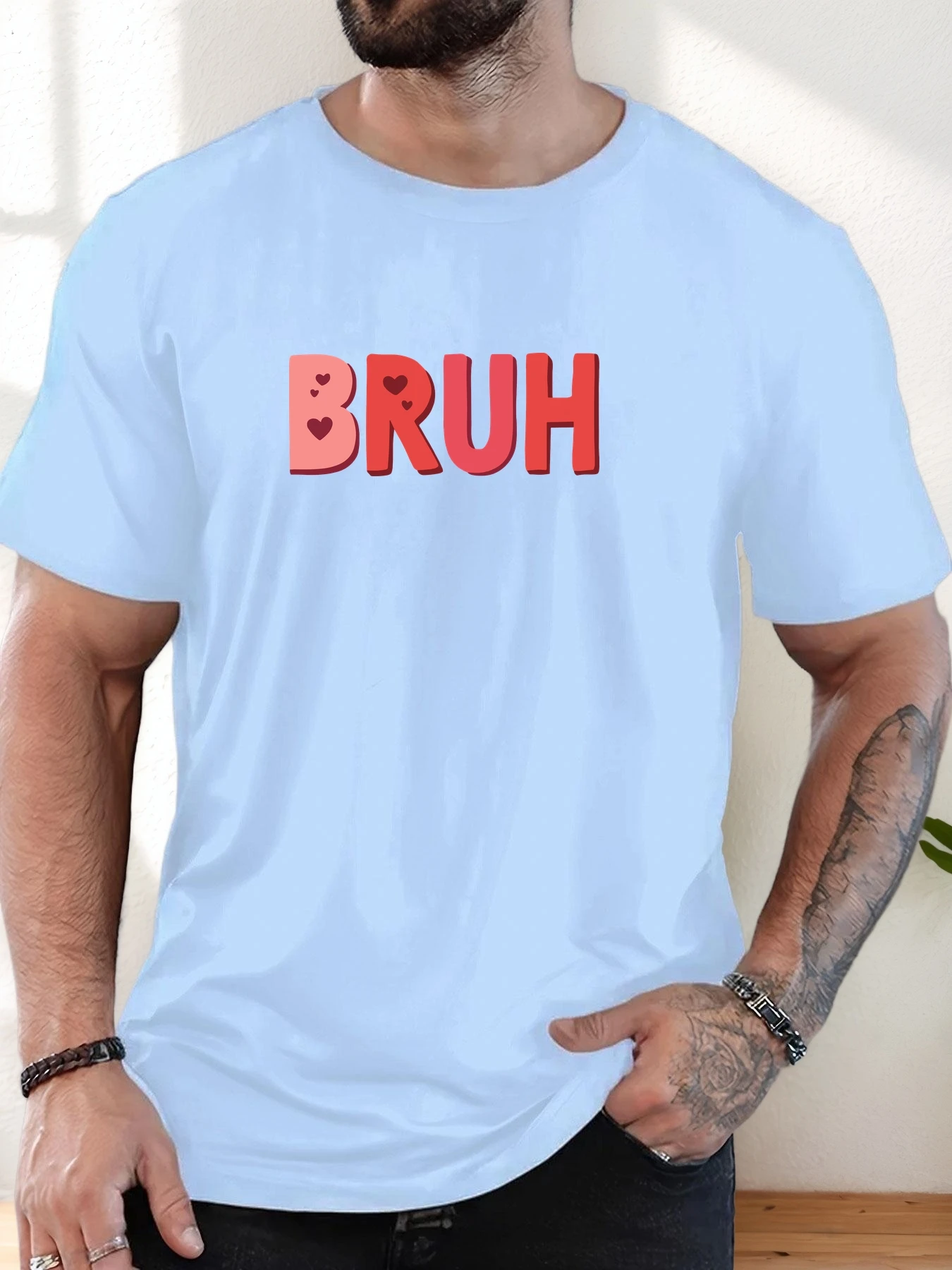 Pop Men's T-Shirt 100% Cotton Summer Casual Soft Creative Letter Print Round Neck Breathable Short Sleeve T-Shirts 2025 New Tees