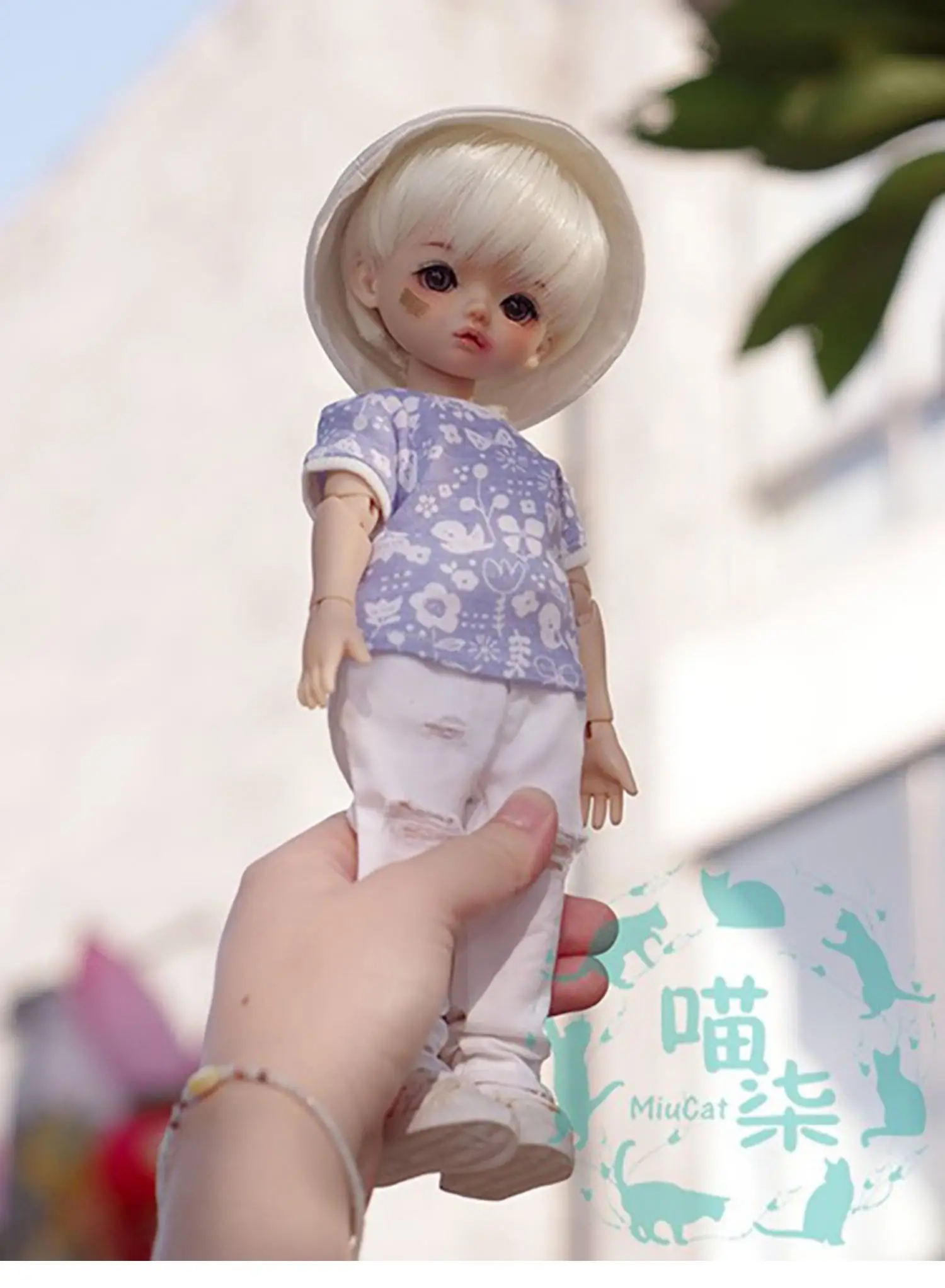 BJD White fisherman's hat Leisure Versatile Bucket hat For 1/4 1/6 BJD MSD MDD YOSD Doll Accessories