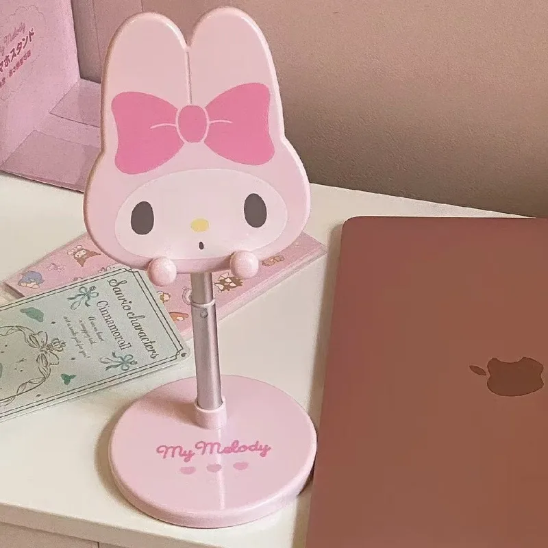Kawaii Hello Kitty Phone Stand New Trendy Cartoon Anime Adjustable Lazy Telescopic Support Stand Pulling Reward Gift Wholesale