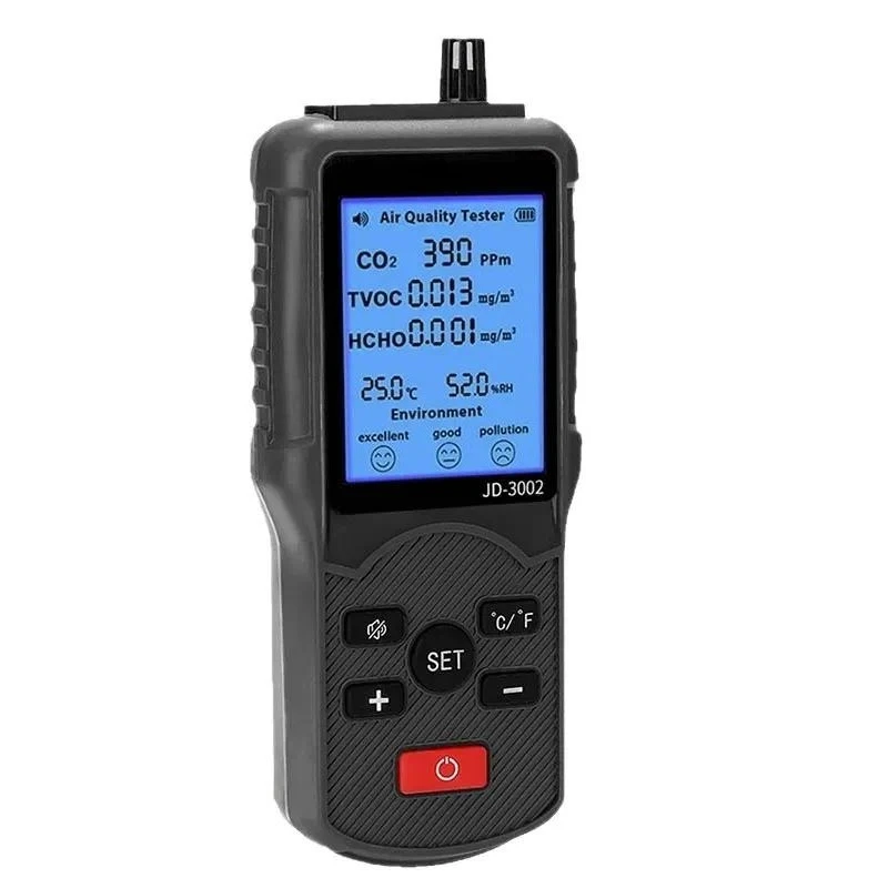 for JD-3002 Multi-functional Air Detector Formaldehyde CO2 Temperature Humidity Monitor for New House