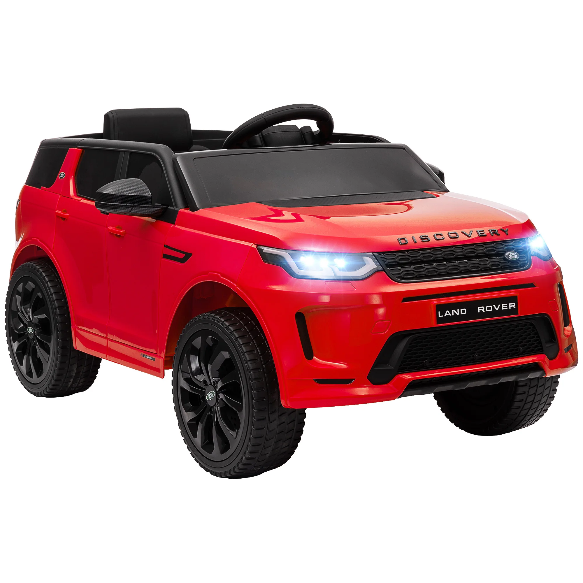 Voiture pour enfants 12 V sous licence Land Rover avec démarrage progressif, rouge