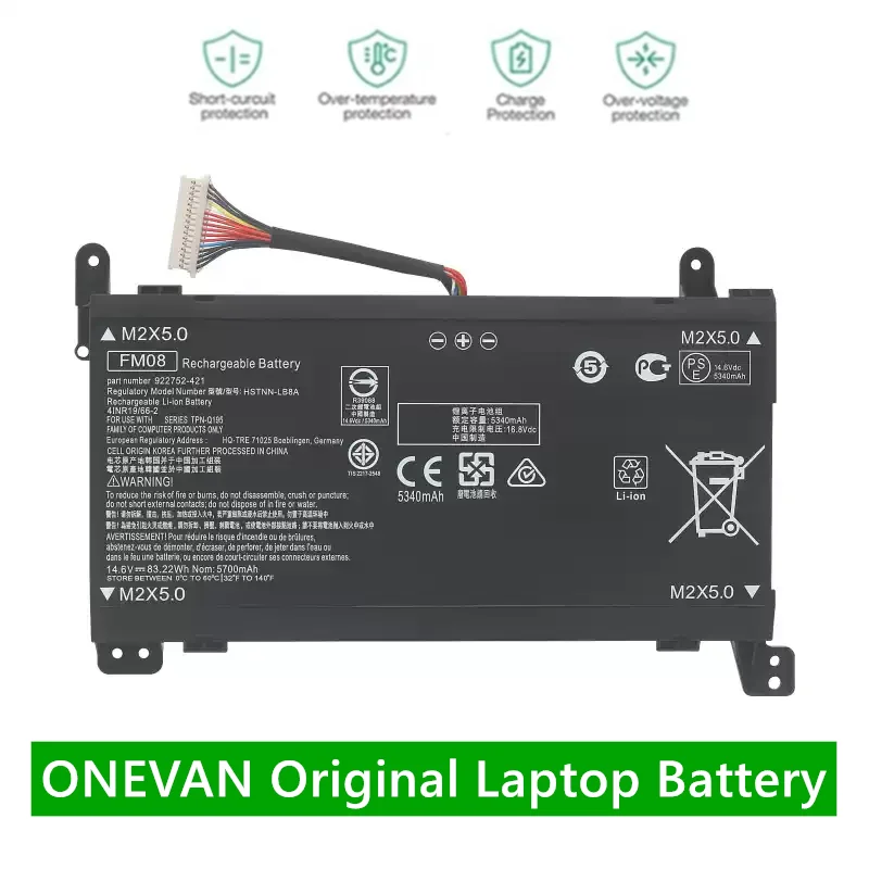 ONEVAN FM08 12Pin Battery For HP Omen 17-AN013TX HSTNN-LB8B TPN-Q195 14.6V 83.22Wh