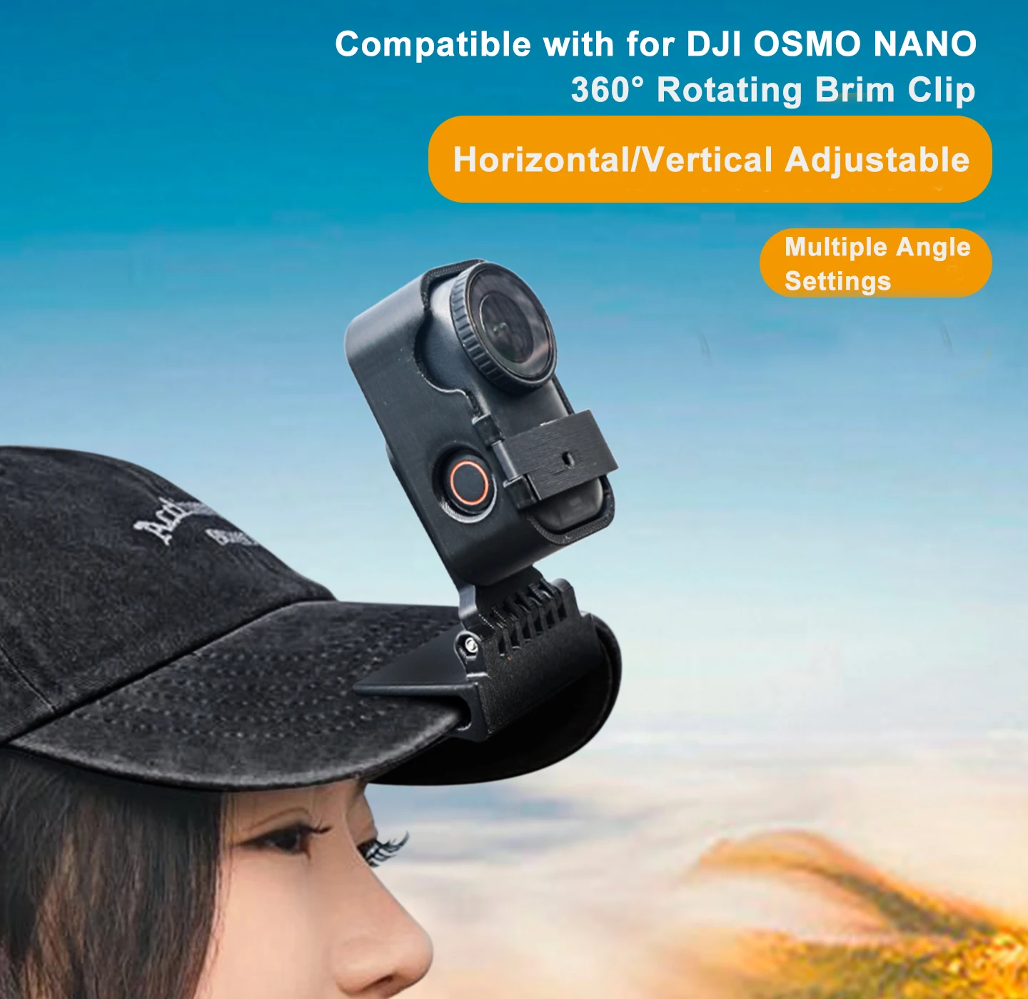 

For DJI osmo nano Hat Clip Action Camera Baseball Cap Brim clip Fixing Bracket Accessories