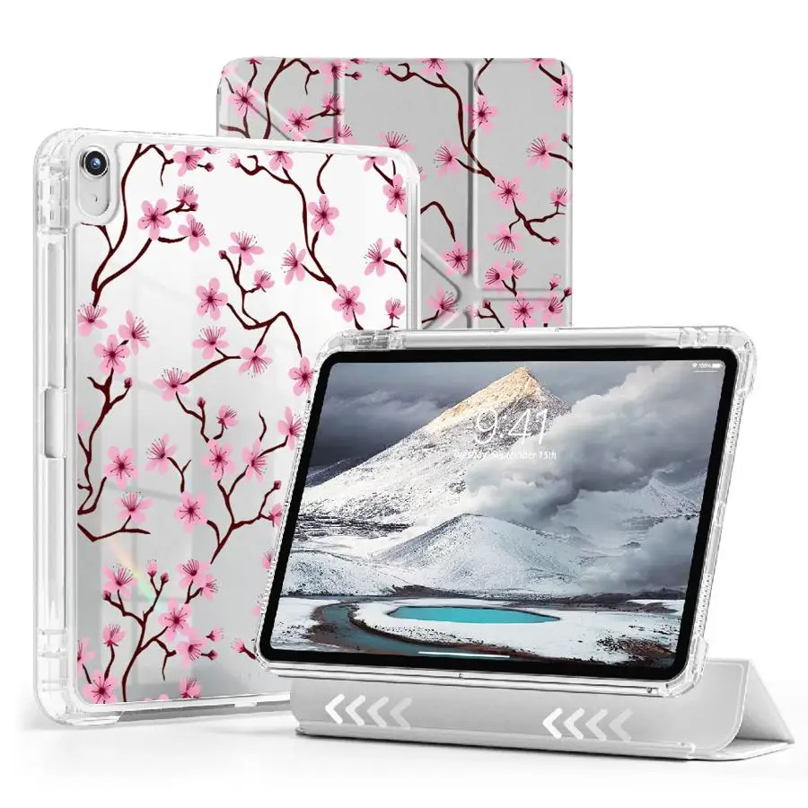 

Чехол для планшета iPad Pro 2025 Mini 6 7 Air 4 5 M3 M2 M4 11 дюймов (11-го, 10-го, 9-го, 8-го, 7-го поколений), 12.9 дюймов, с подставкой, Y-образный, креативный, персиковый