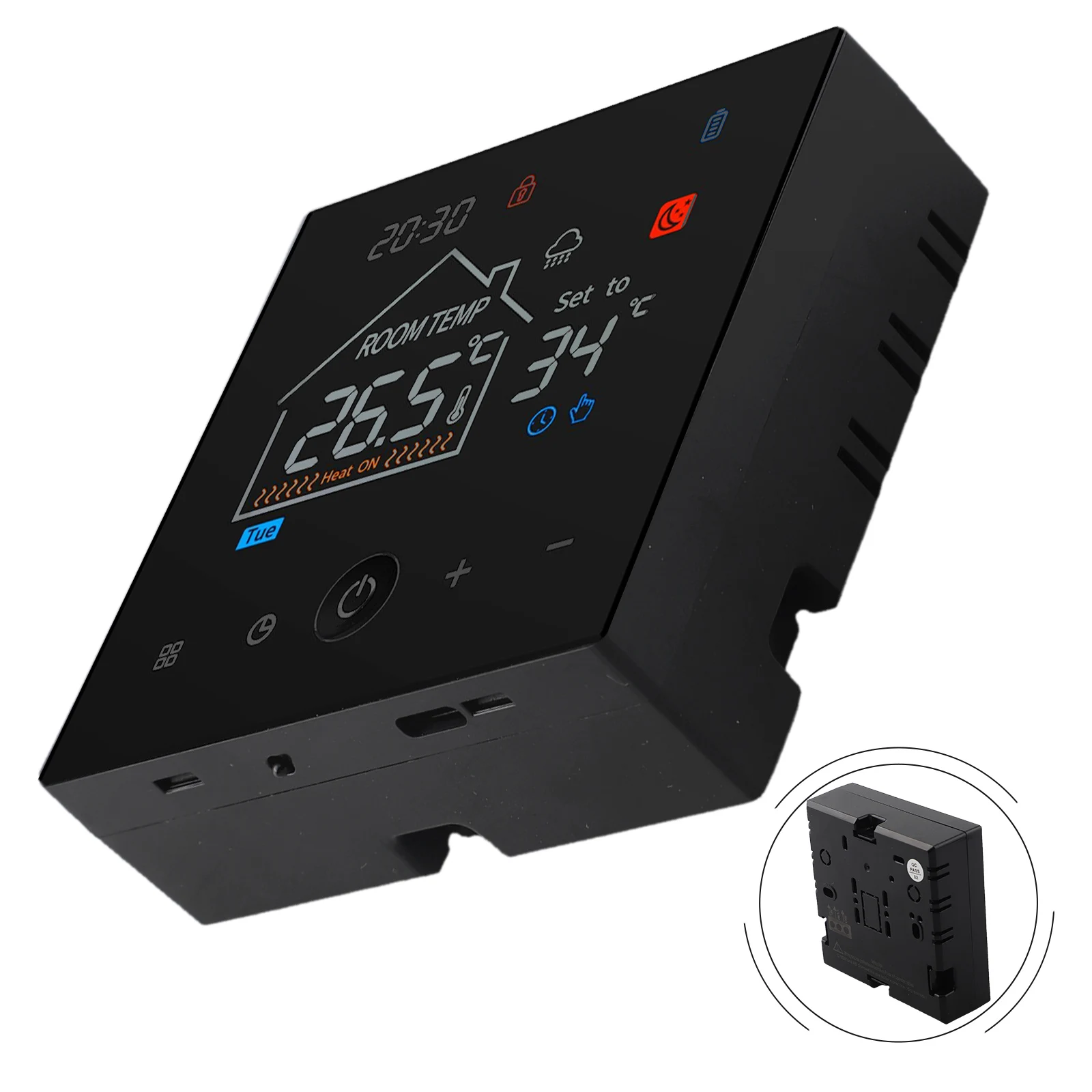 

Digital Room Controller LCD Thermostat Heating Management Wall-mounted Design Weekly Programming Options Child Lock Function