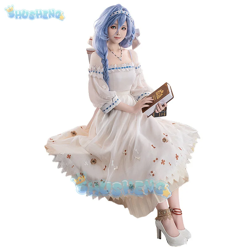 Thirty-Seve Cosplay Game Reverse:1999 costume Gorgeous elegant white dress necklace headwear set party dance sweet girl uniform