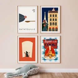 Cartoon Movie Ratatouille Art Prints Decorative Poster Classic Cartoon Film Canvas Painting Dining Room Kitchen Wall Decor