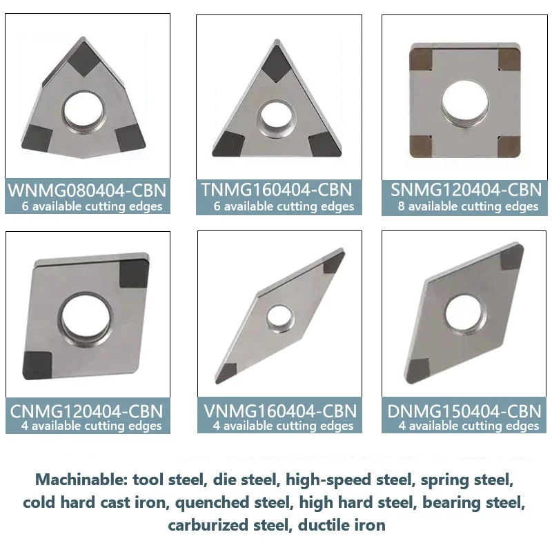 Tnmg 1604 wnmg vnmg inserção cbn sólida tnga ferramenta de torneamento externo lâmina cbn material de metal duro processamento de aço ferramenta