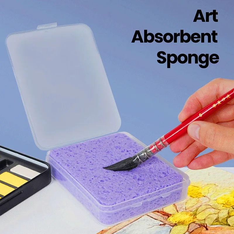 Boxed Watercolor Pigment Painting Cleaning Sponge Water Absorbing Painting Sponge Watercolor Painting Sponge Tool Art Supplie