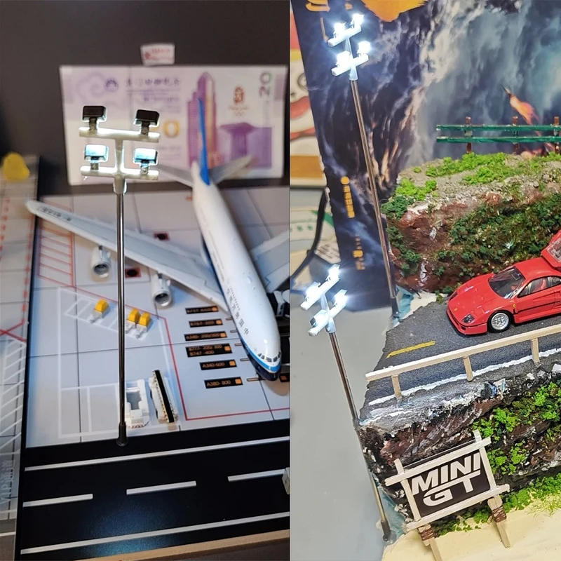 3/5pcs 3v 12.5cm Model Tower Light Warm Cold White Street Light Model Platform Lighting Ho Scale Train Railroad Railway Layout