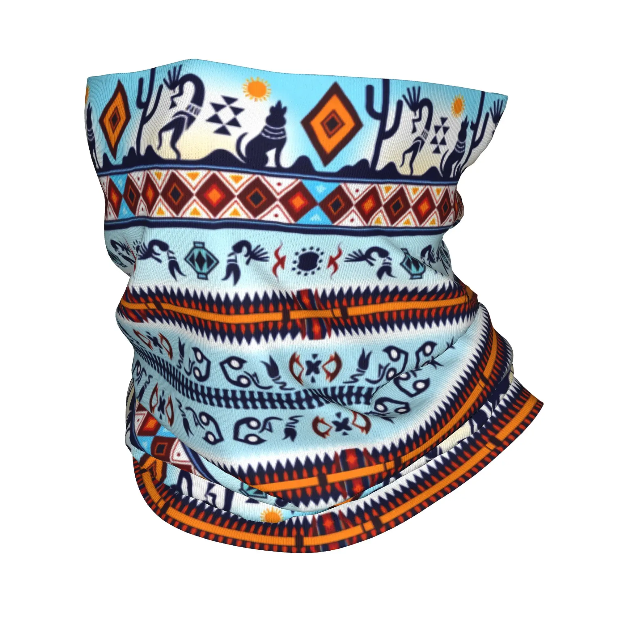 Custom Kokopelli Hohokam Treasure Bandana Neck Gaiter UV Protection Face Scarf Cover Women Men Cultures  Headwear Tube Balaclava