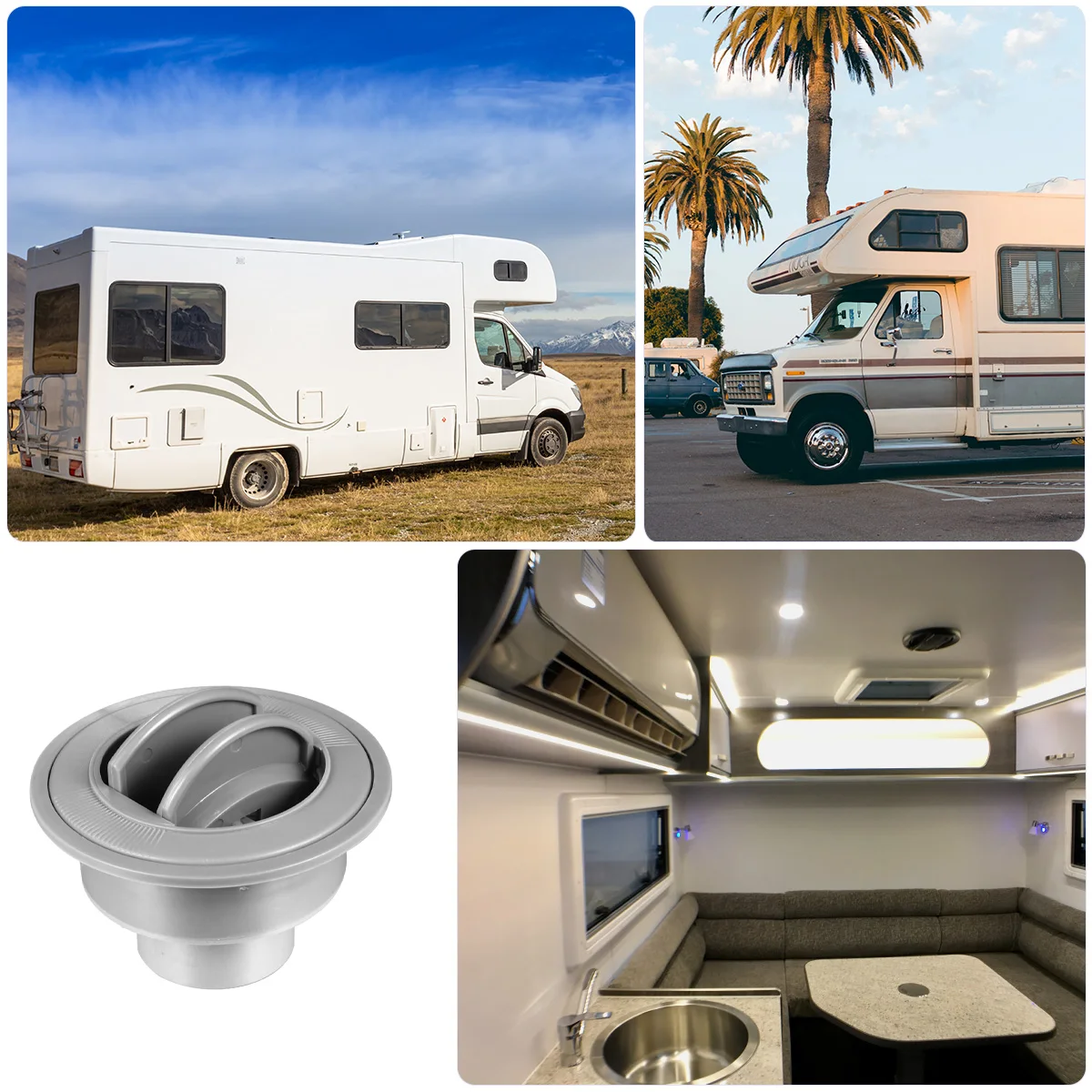 

RV Bus Conditioner Vent Accessories Grey ABS Durable Material Car InteriorDecoration Bus Air Conditioning Outlet