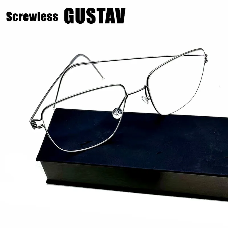 

Датский бренд, безвинтовая титановая оправа для очков, сверхлегкие мужские и женские квадратные очки Gustav, модная ретро-оправа для очков, новинка