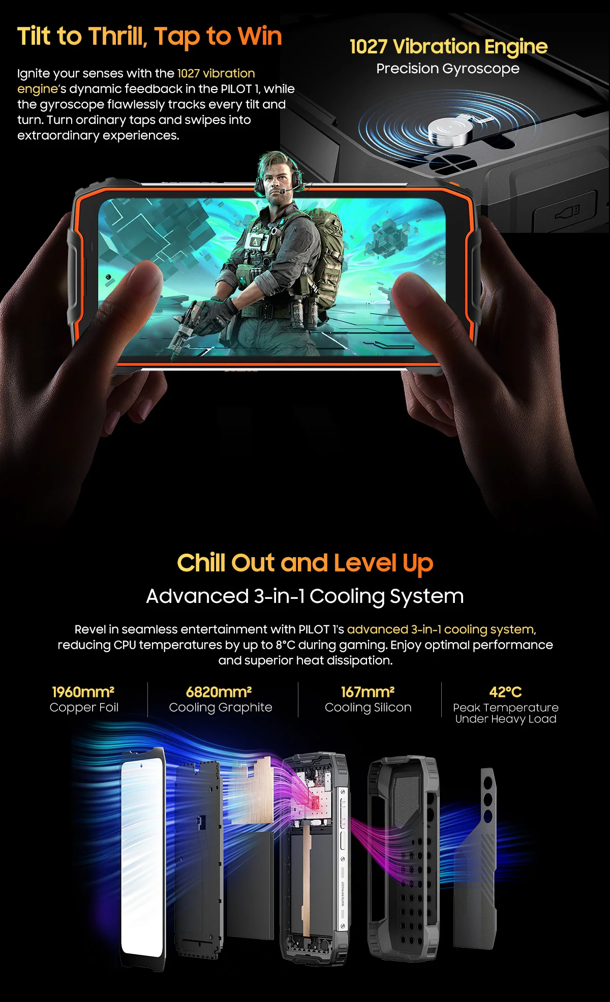 Blackview Oscal PILOT 1 Rugged phone 6.67-inch HD+ 90Hz Display 15000mAh 5W BOX Speaker NFC 6GB 256GB Helio G81 CPU Cellphone