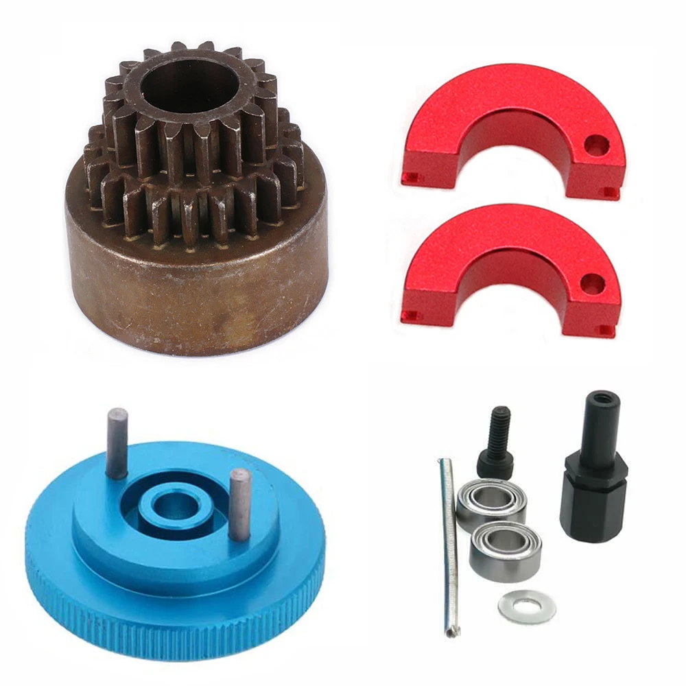 1 Set Clutch Bell 16-21T Gear Flywheel Cone & Engine Nut for 1/10 RC Model Nitro Car accessories