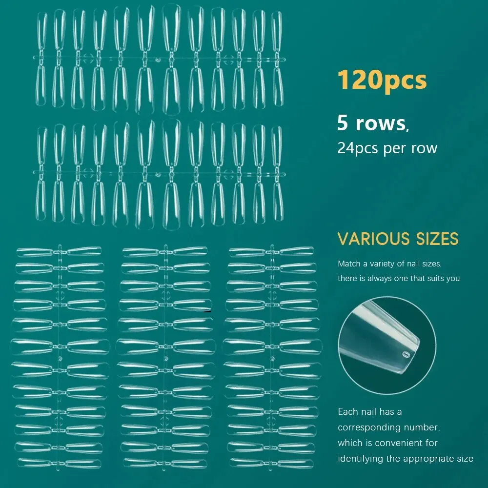 NAILPOP Nail Tips Full Cover Soft Gel False Nail Capsules Various Shapes and Styles for Professional Nail Extension DIY 120PCS