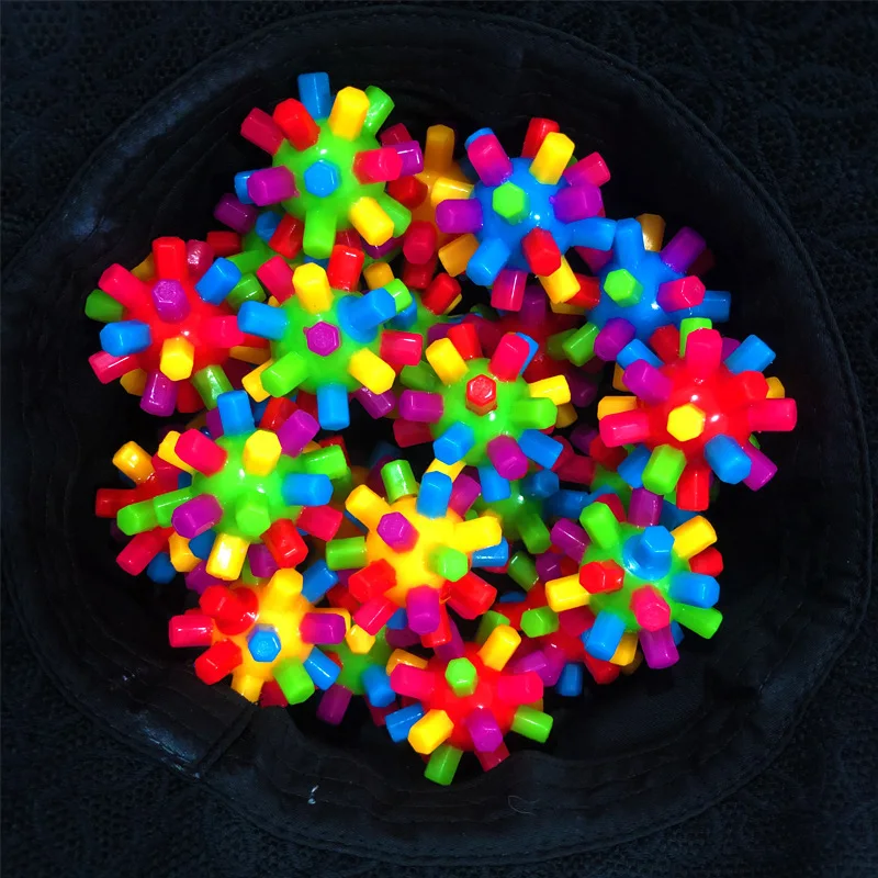 6 /12 Pcs Of Colorful Ball Sensory Ability Training Puzzle Elastic Rainbow Ball Fun Stress Relieving Outdoor Toy Birthday Gift