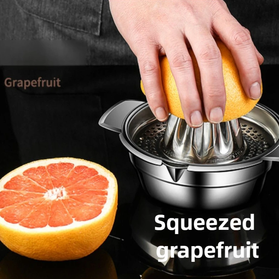 Manual Stainless Steel Lemon Orange Squeezer Citrus Juicer Hand Press with Bowl And Strainer for Fresh Juice Extraction view 5