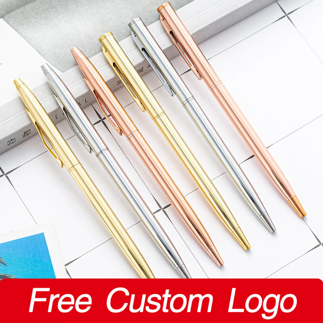 50pcs-simple-metal-ballpoint-pen-rose-gold-student-pens-advertising-personality-gift-pen-custom-logo-office-supplies