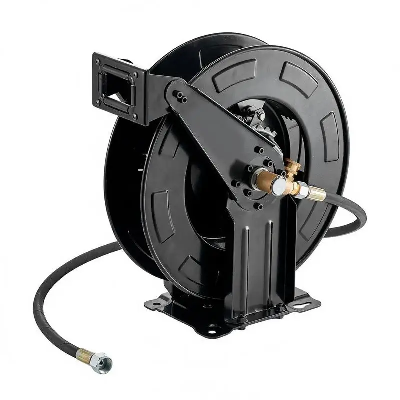 Enrouleur de tuyau de nettoyage 15,2 m x 9,5 mm, rétractable automatiquement, fixation murale, débit élevé 275,8 bars, pour lavage de voitures, nettoyage des sols, entretien du jardin