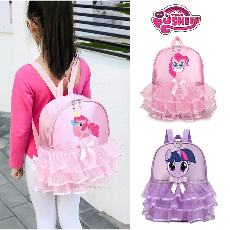 Borsa da balletto per bambini My Little Ponys per ragazze Tutu Ballerina Zaino da ballo rosa Cartone animato Anime Decorazione per ginnastica Zaino