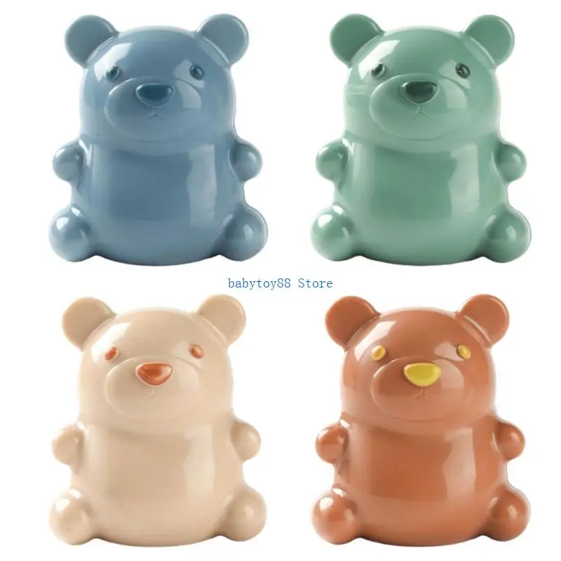 

Y4UD Kids Nails Scrubber Brush Bear Pattern Finger Nails Scrubbing Cleaning Washing Brush Soft Bristle Brushes for Children