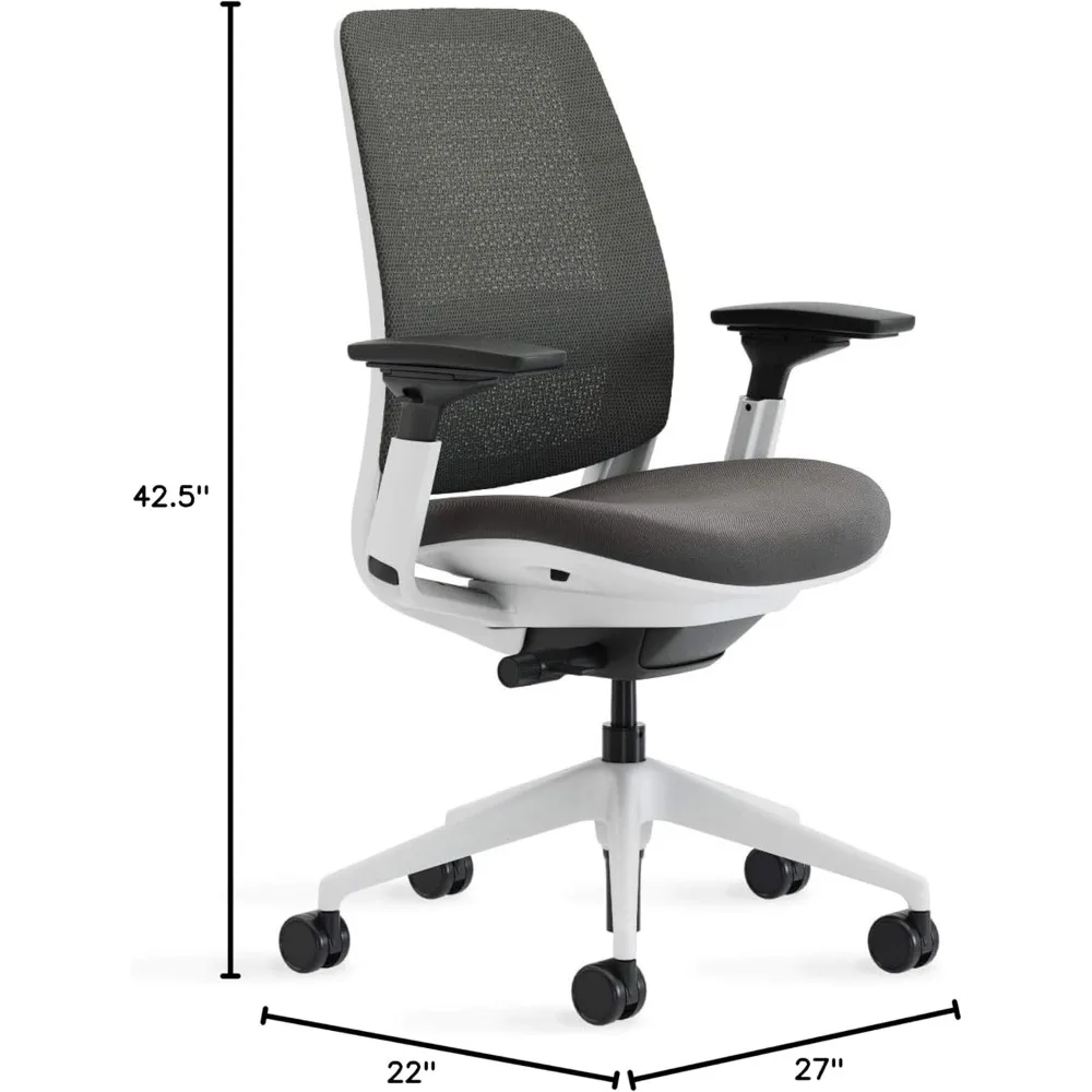 Bürostuhl der Serie 2-ergonomischer Arbeits stuhl mit Rädern für Teppich-mit Rückens tütze, gewichts aktivierter Einstellung und Arm