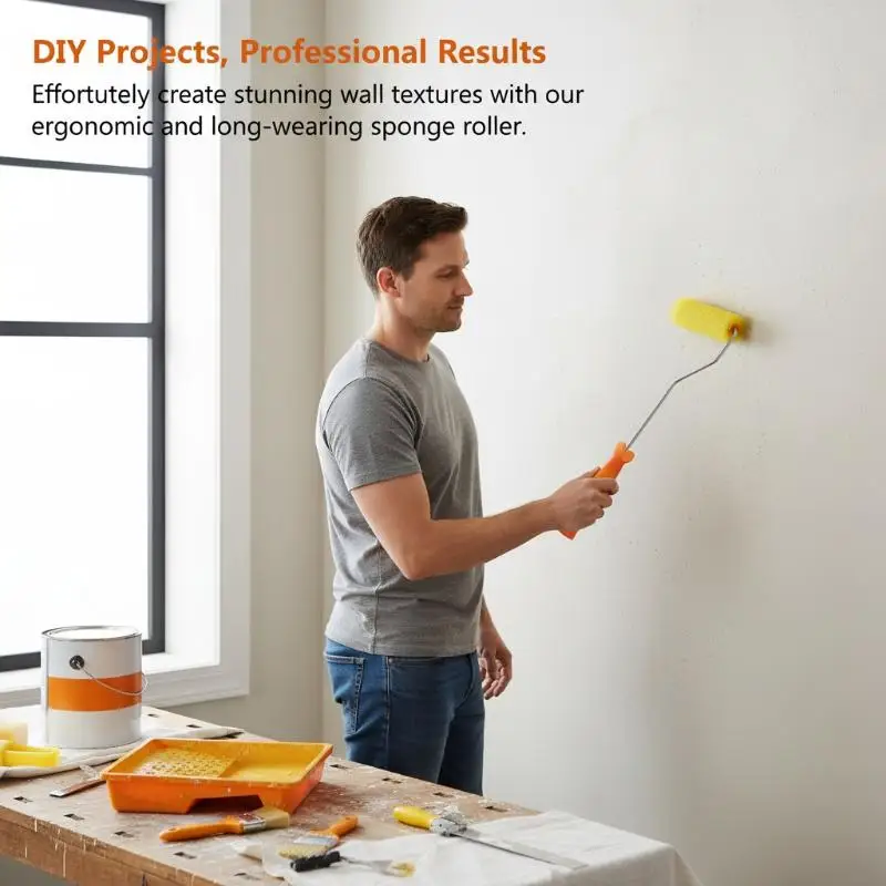 Portable Sponge Paint Roller Set Low Odor Non-toxic Sponge for Wall Renovation DIY Home Decoration Tools