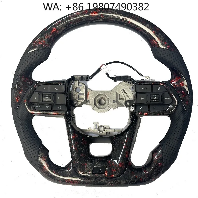 

Sport Style Carbon Fiber Leather Steering Wheel Custom Fit For Off-road Auto Interior Upgrade
