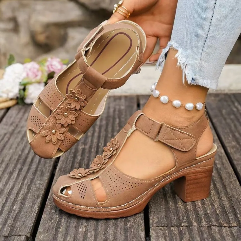 36-43 Übergrößen Damenschuhe Sommer Runde Zehenkappe Plateau Gladiator Rutschfeste Sandalen Lässige Strand-Fußbekleidung 2026 – Detail 9