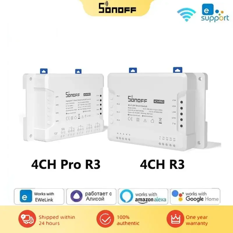 Беспроводной смарт-выключатель Sonoff, 4 канала, R3/4 канала, Wi-Fi