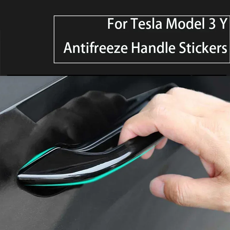 

4pcs ABS Bonding Door Handle Protection Cover For Tesla Model 3 Model Y 2021-2024 Car Firm Antifreeze Modification Accessories