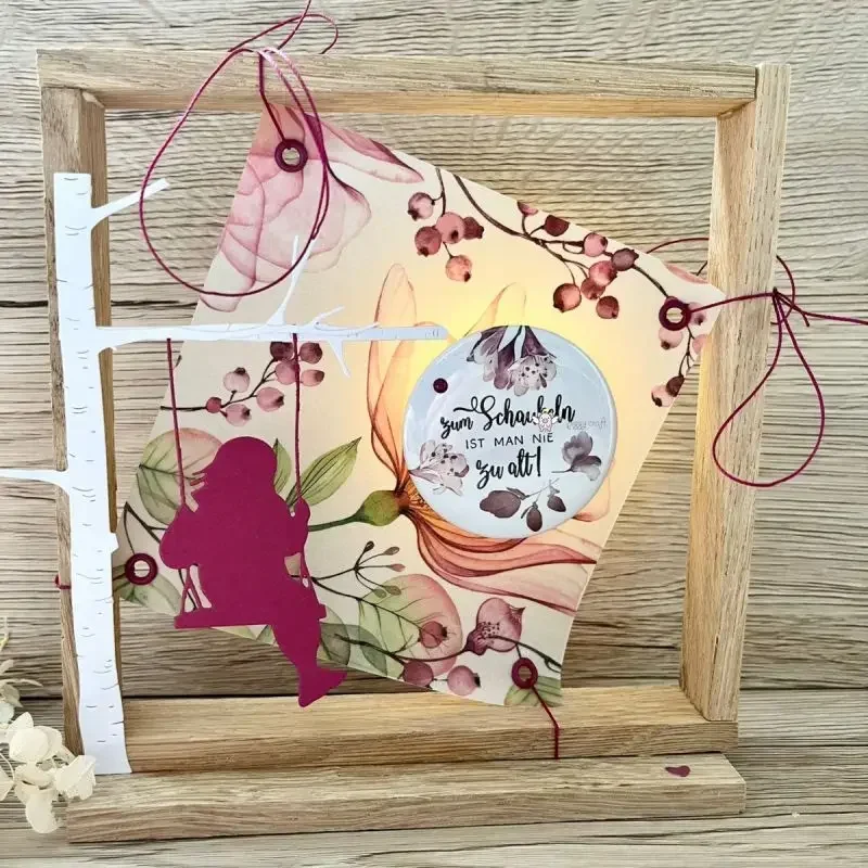 Piggy Craft metal cutting dies cut die mold play on a swing Scrapbook paper craft knife mould blade punch stencils dies