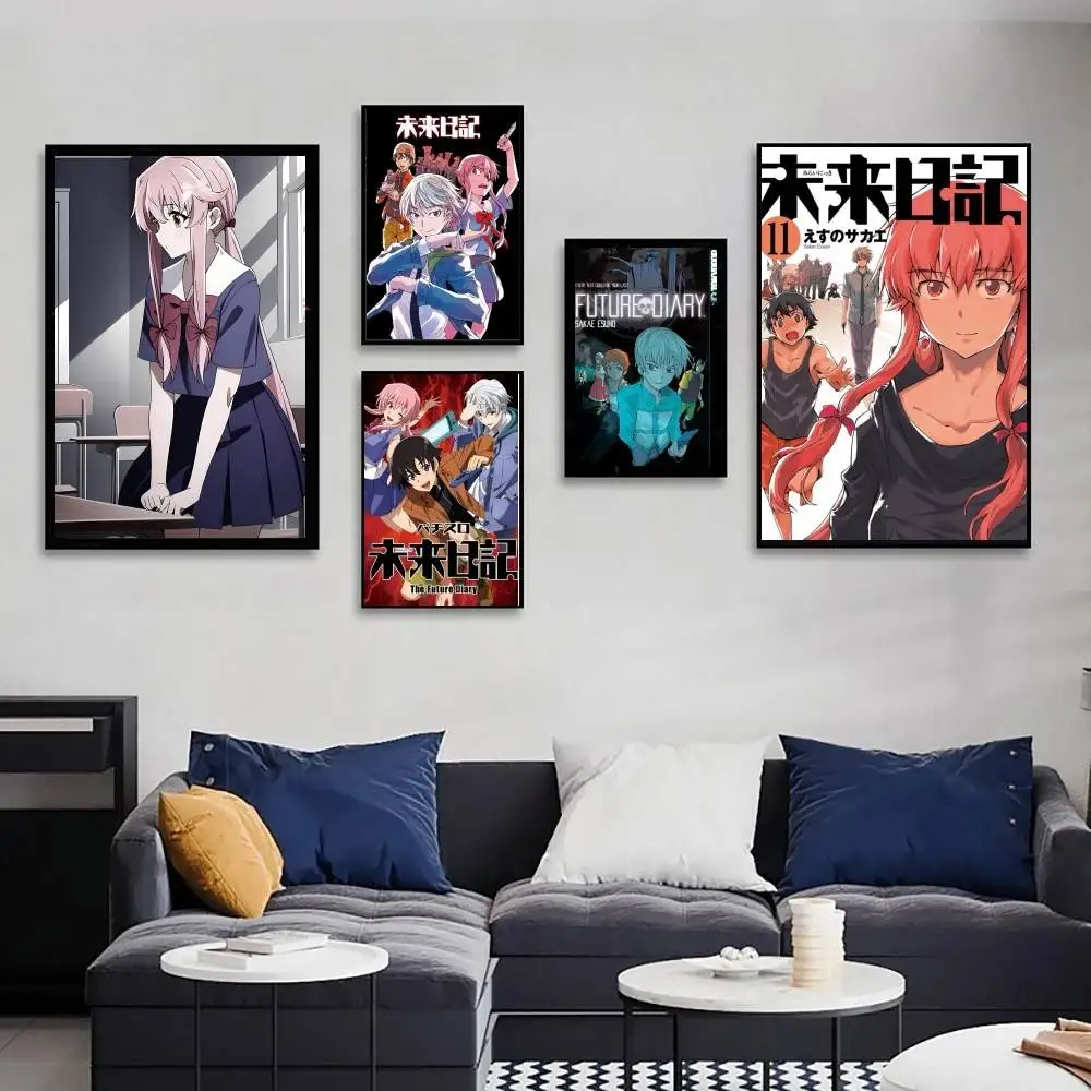 Anime F-Future Diary Poster Art Sticky Wall Waterproof Home Living Room Bedroom Bar Aesthetic Decoration