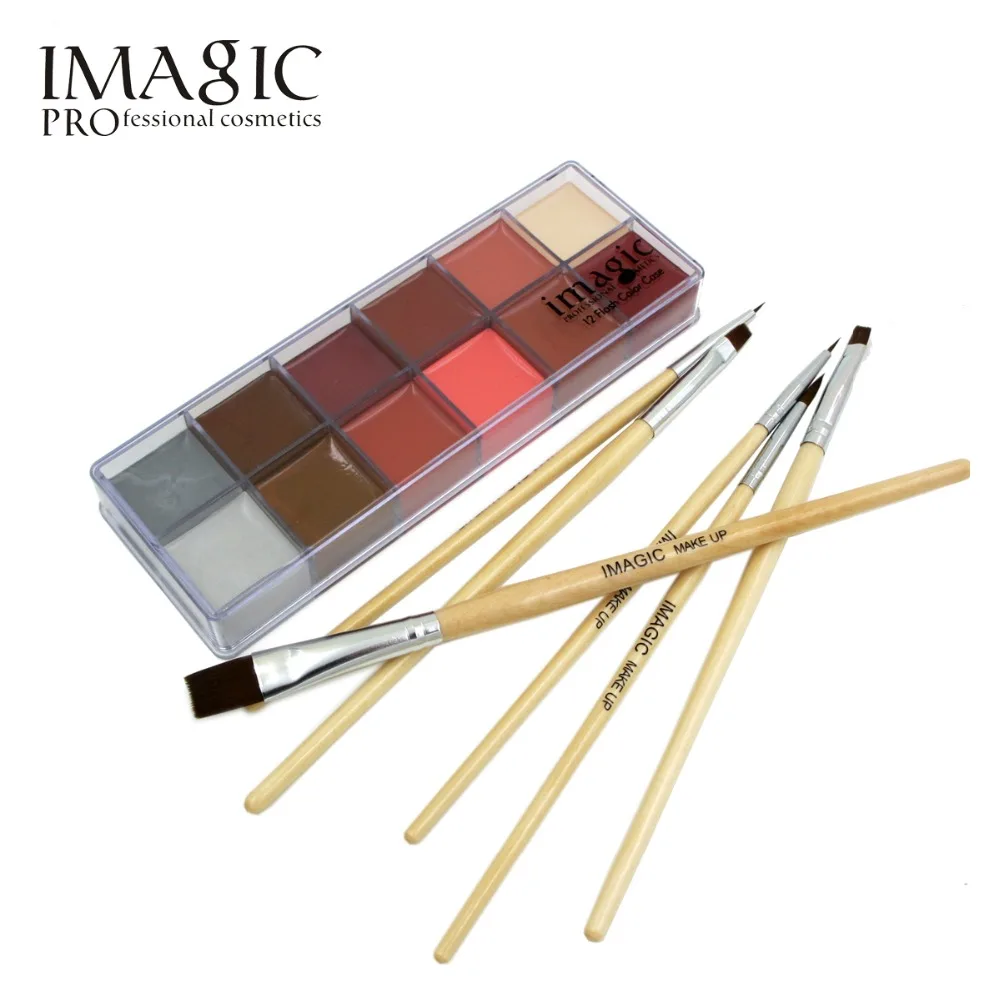 IMAGIC Professional Makeup Cosmetics 1 X12 Colors Body Painting+Skin Wax+professional makeup remover Makeup Set Tools