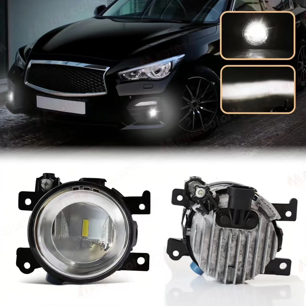 LED Fog Lights Assembly For Infiniti Q50 2014-2018 QX60 QX80 Q70/Q70L/Q70 2014-2018 Fog Lamp Running Driving Light 261504GA0A
