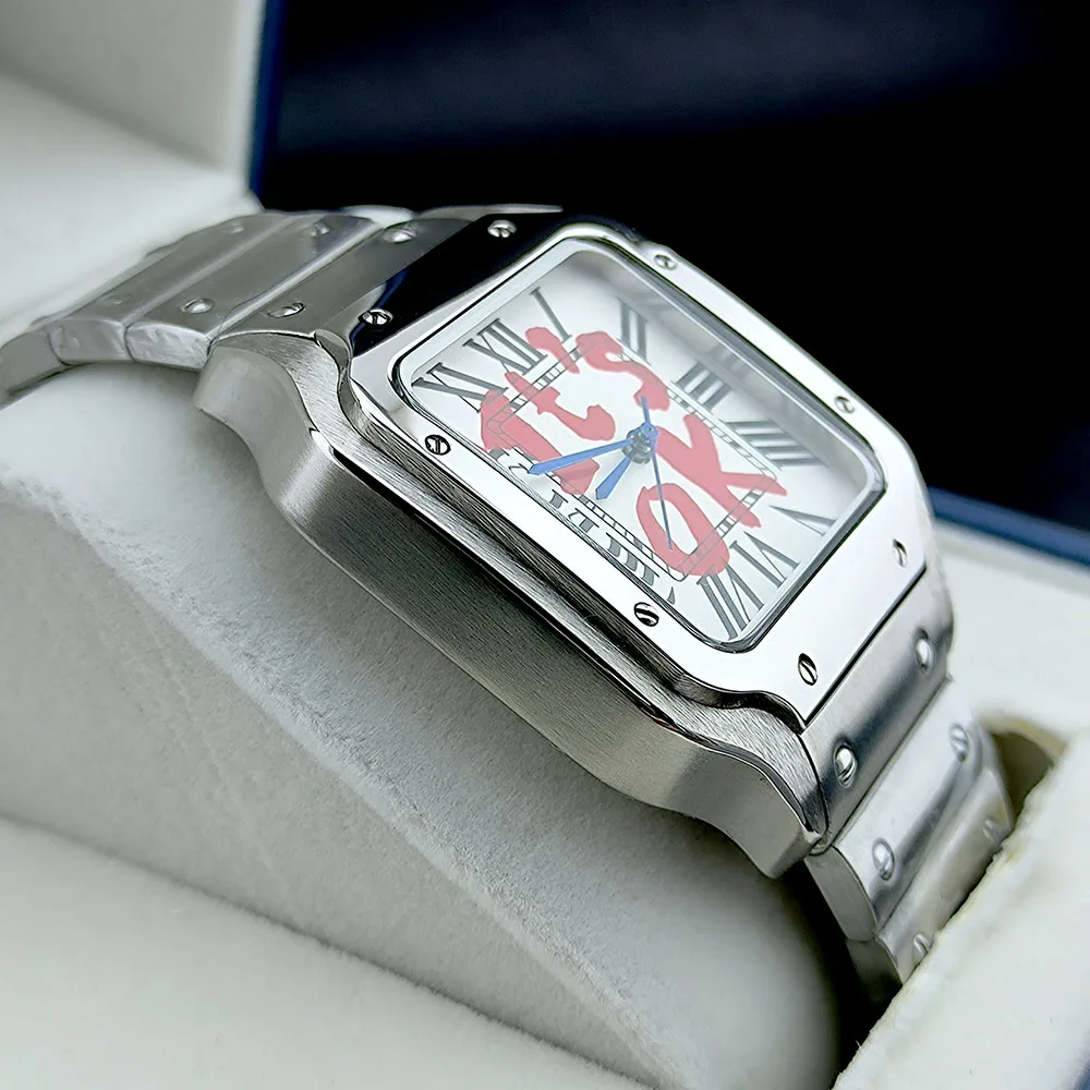 NH35 Watch Square Case NH35 dial Square Dial Roma Dial Watch Case Folding Buckle fit NH35 NH36 movement Watch accessories