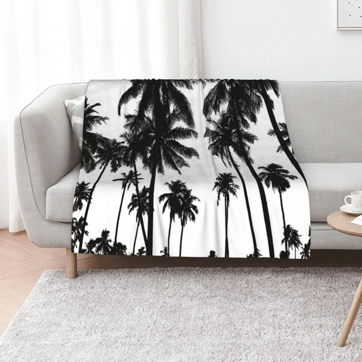 

Palm Tree Silhouette - Throw Blanket Bed Fashionable For Baby Warm Vintage Blankets