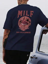 Milf Men Cotton T-shirt Luxury Brand Fashion Big Size Rap Hip Hop Top Casual Short Sleeve Streetwear Classic New Arrival Tee 4XL