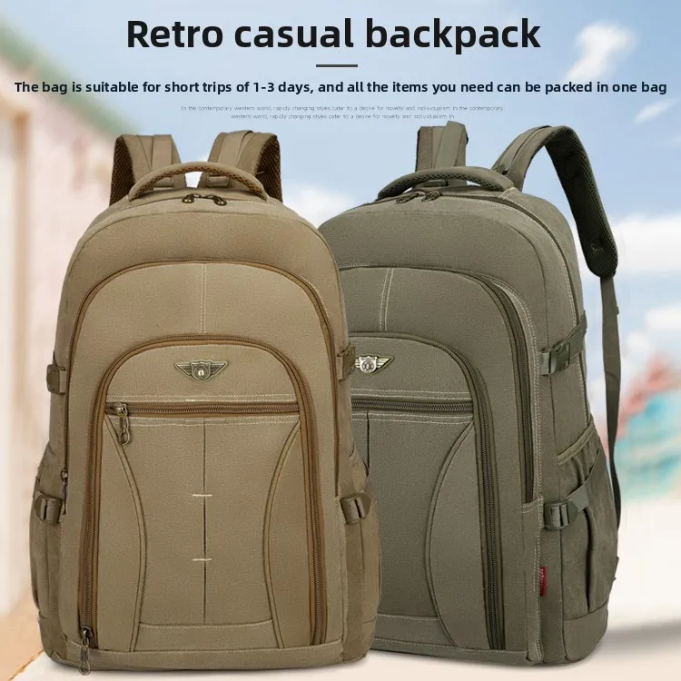 

Large Canvas ex Travel Bapa Double oulder Pure Cloth Bag Multi-layer Super Large Capaci Wear-resistant Big Bag