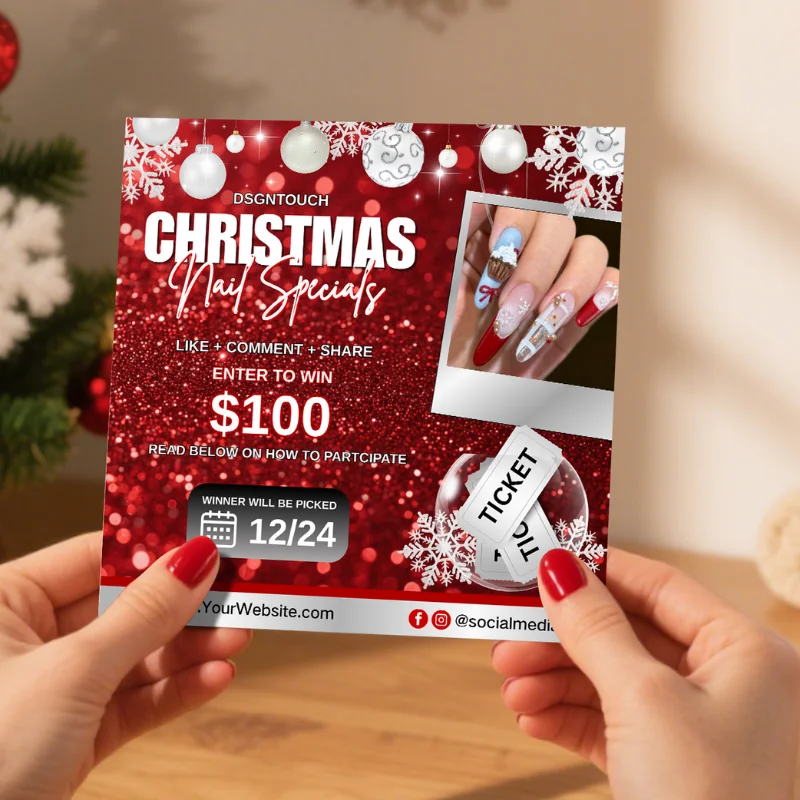 Deep Burgundy Silver Christmas - Nail Art Burgundy recension och pris