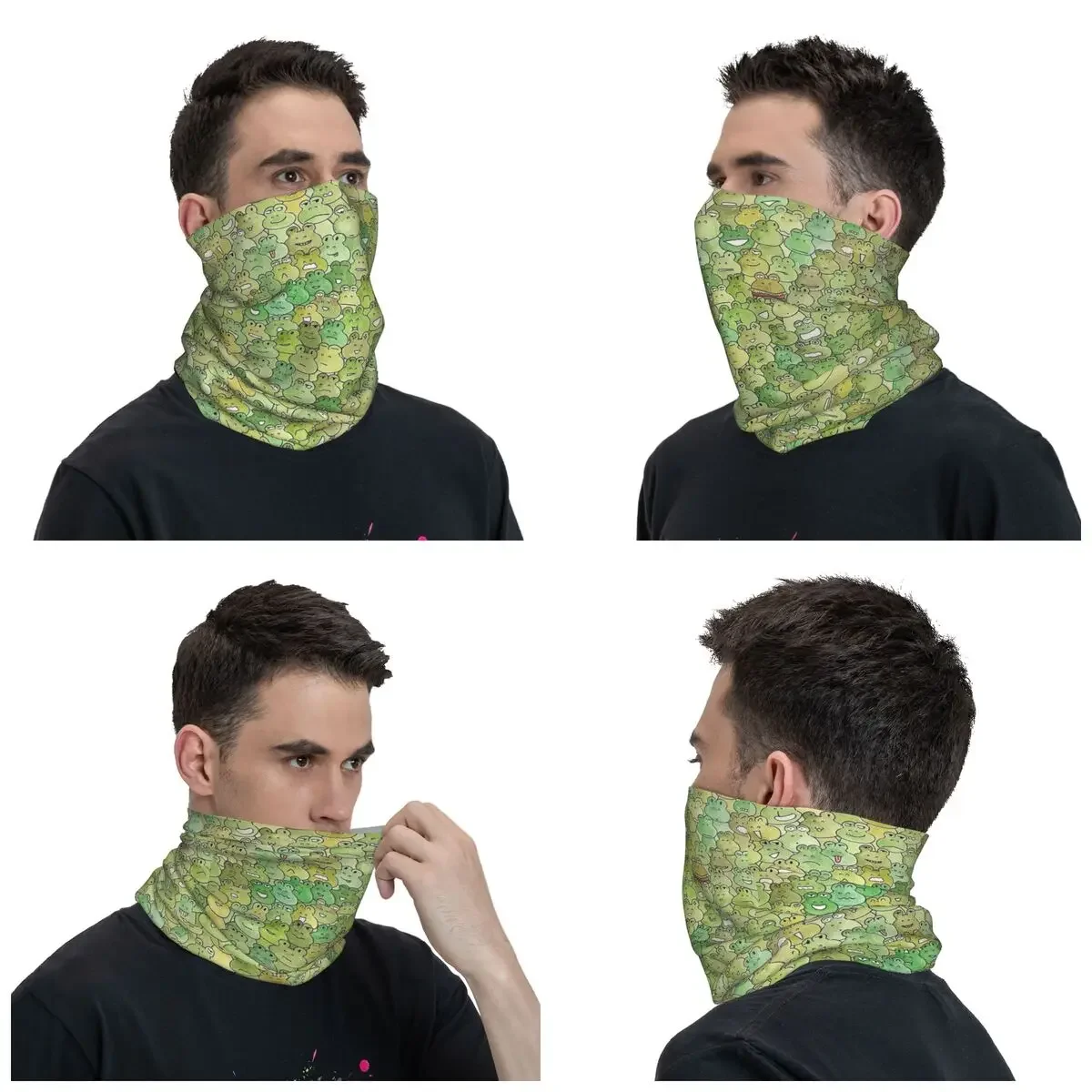 Frog Bandana Neck Cover Printed Cute Animal Balaclavas Wrap Scarf Multifunctional Cycling Fishing for Men Women Adult All Season