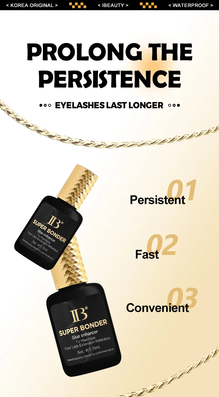 2 Flaschen Korea Original IBeauty Wimpernverlängerungskleber 15 ml IB Primer Super Bonder Falscher Wimpernkleber Kleber Makeup Tools Shop – Detail 2