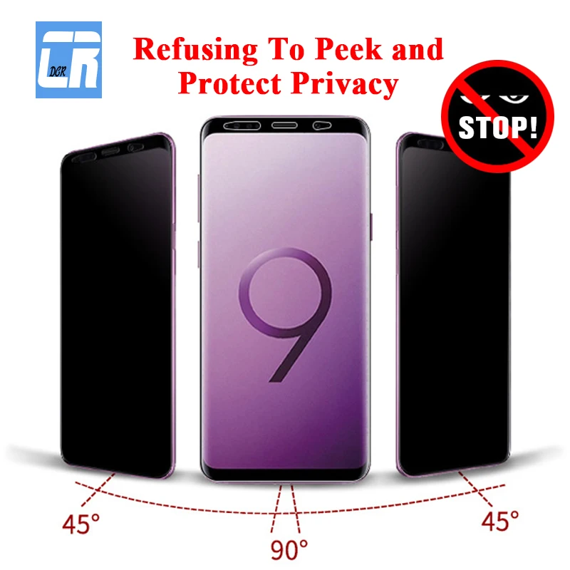 

3D Full Curved Anti Spy Tempered Glass for Samsung Galaxy S20 S10 S9 S8 Plus Note 8 9 10 Plus Protect Privacy Screen Protector