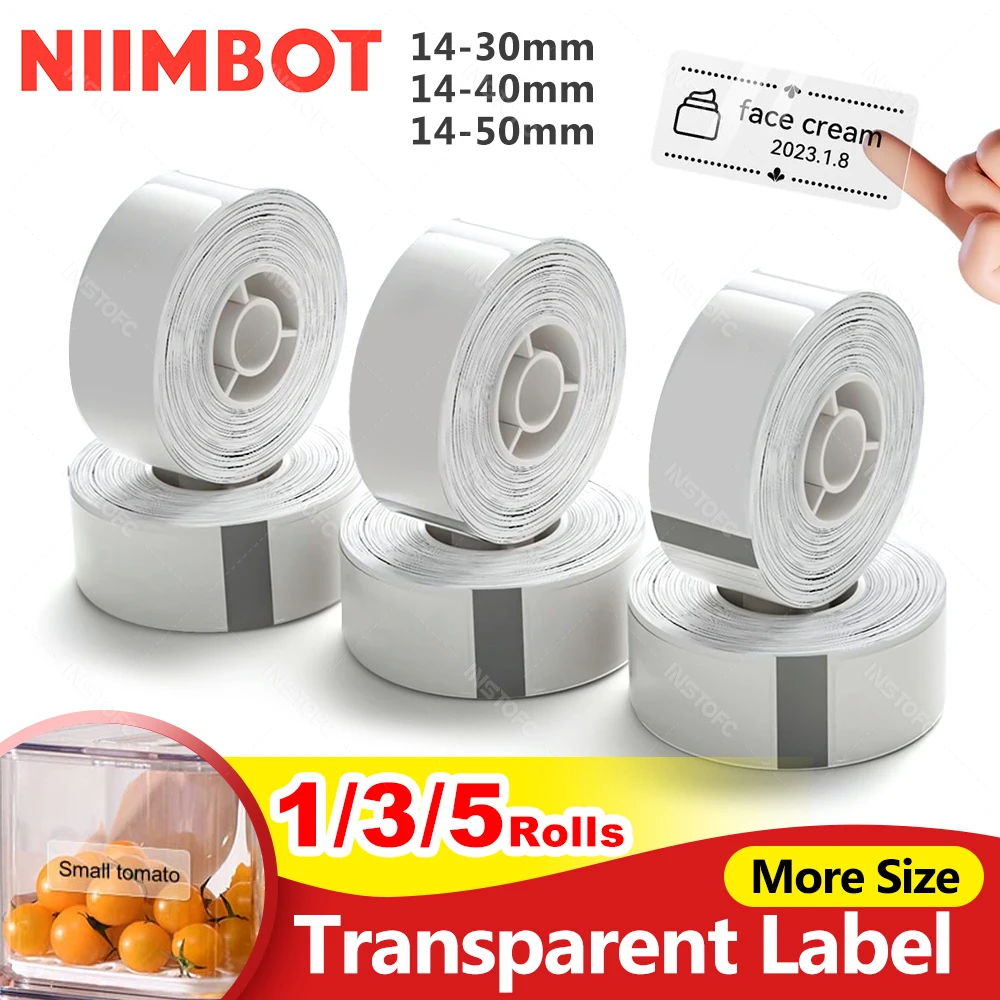 Official Transparent Paper Niimbot Mini Label Printer Self-adhesive Sticker Clear Label Waterproof for D11 D110 D101 Label Maker
