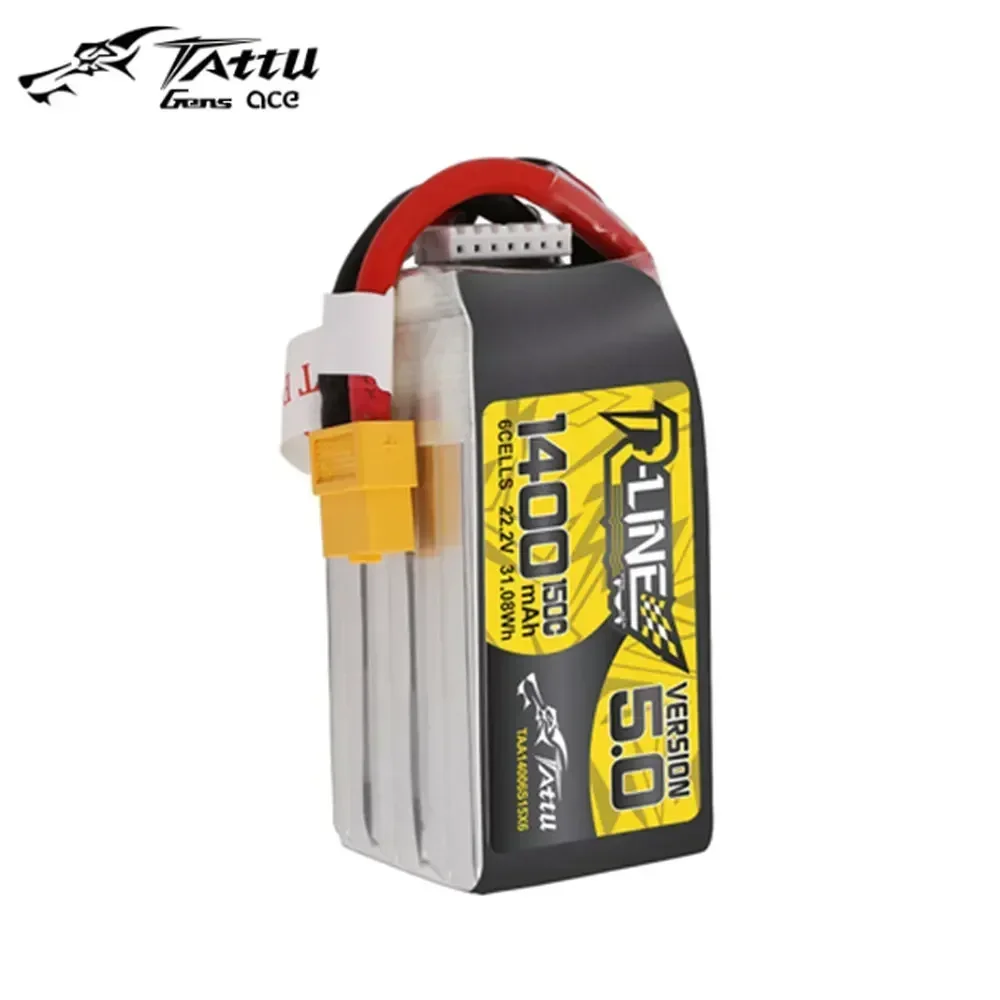 TATTU R-Line Version 5.0 V5 1200mAh 1400mAh 22.2V 150C 6S1P LiPo Battery With XT60 Plug  for RC FPV Racing Drone Quadcopter