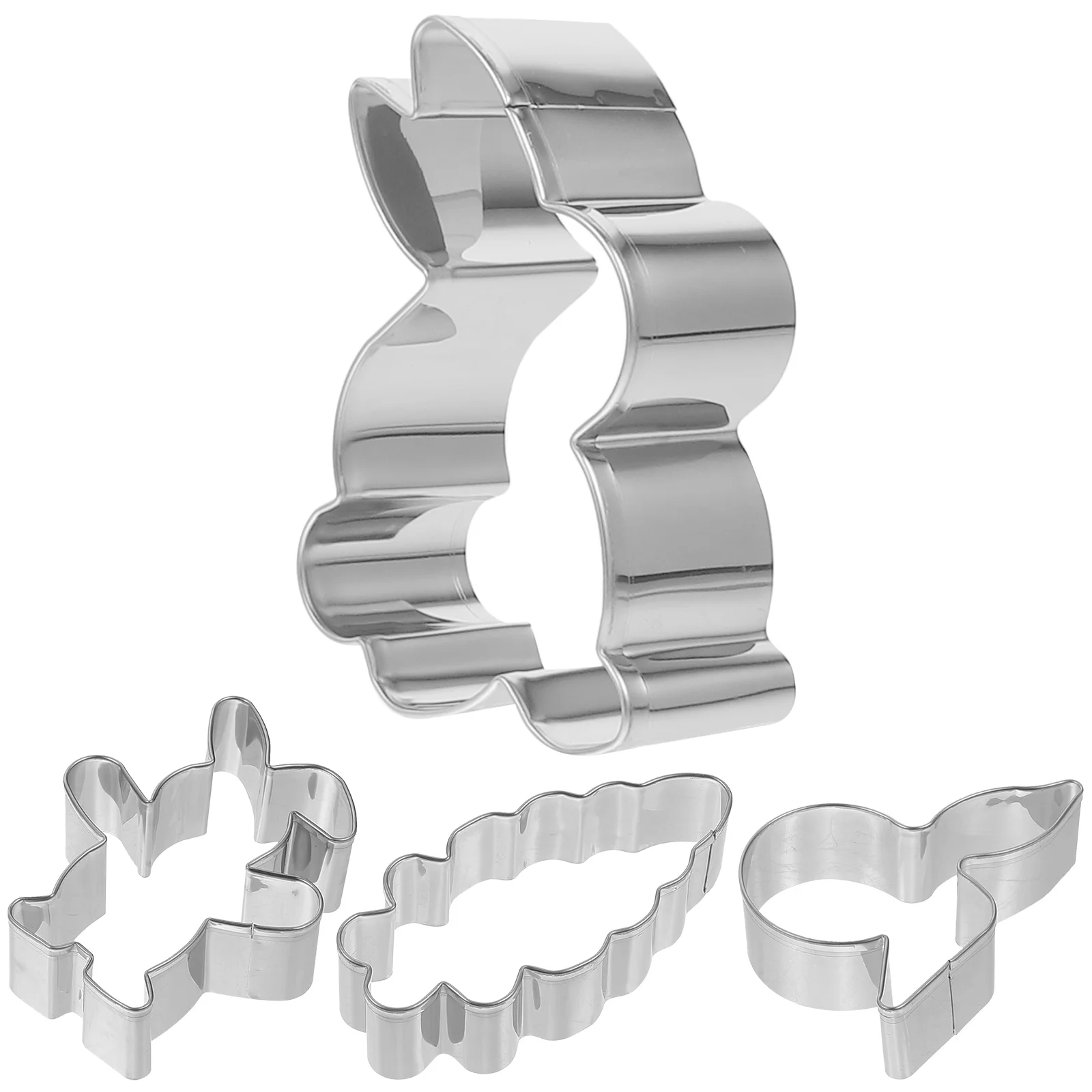 

4pcs Stainless Steel Easter Cookie Cutter Set Creative Baking Tool For Cakes Cookies Fondant Decoration Easy-Clean Metal