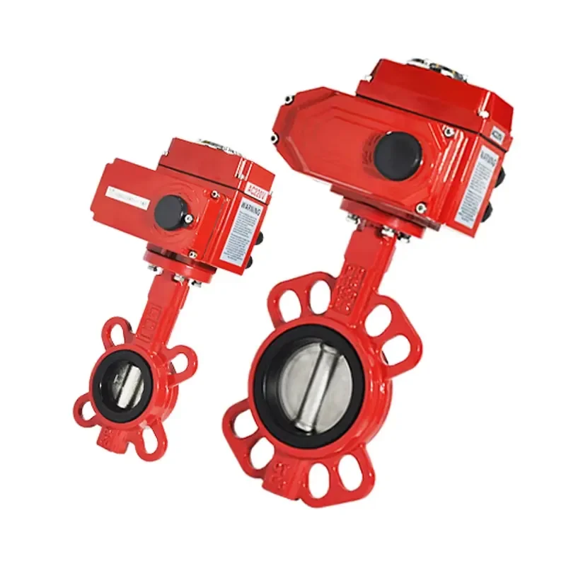 DN150 DN200 Cast Iron Wafer Type Electric Motorized Butterfly Valve AC220V DC24V