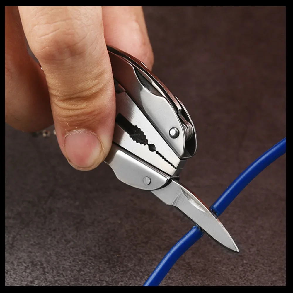 Steel Nail File Multifunction Tools Vise Wire cutter Crosshead Screwdriver Folding Plier Keychain Plier Foldable Pliers