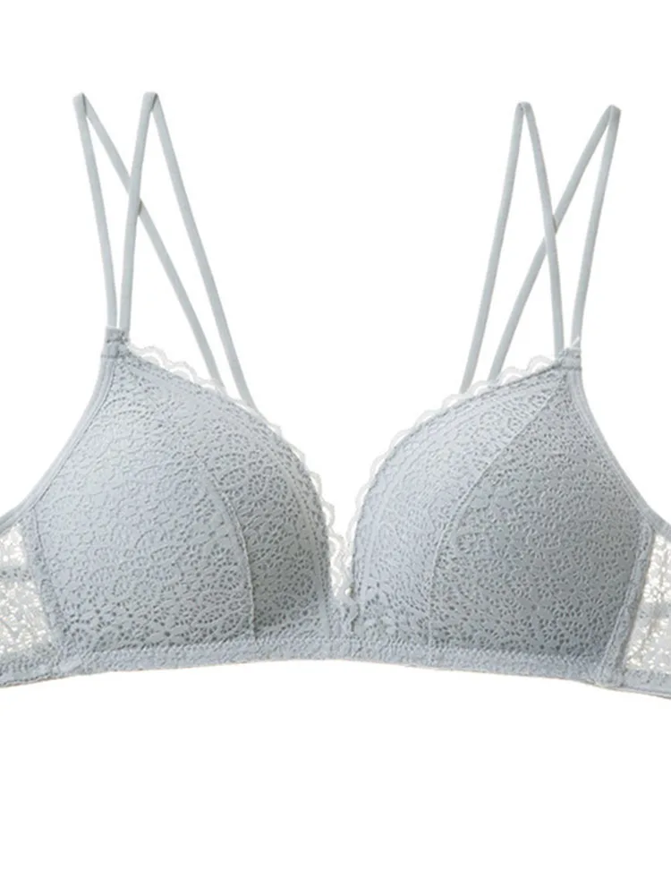 Frauen BH sexy Spitze Bra lette Blumen drahtlosen BH weibliche Unterwäsche eine B Tasse Dessous weiche einfarbige ultra dünne Büstenhalter